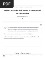 Make A YouTube Web Series To Get Noticed As A Filmmaker