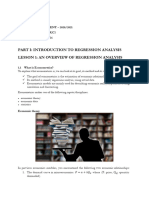 Lesson 1 - An Overview of Regression Analysis