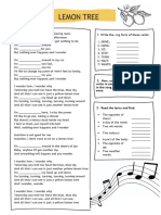 Lemon Tree Song - Present Continuous Worksheet