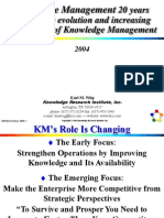 Knowledge Management: 20 Years After ... The Evolution and Increasing Significance of Knowledge Management