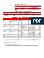 Certificate of Compliance: Material Declaration Processing Information