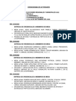 Cronograma de Coordinador de Mesa en Centro Poblado Por 18 Dias