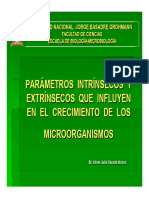 Factores Intrínsecos y Extrínsecos de Alimentos