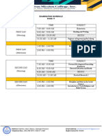 Exam Schedule SHS Wholeday