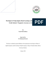 Ma Thesis-The Impact of Using Inquiry-Based Learning On Developing Ninth Grade Students' Pragmatic Awarenes