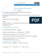 Systèmes Linéaires de Deux Équations À Deux Inconnues