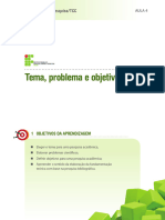 Tema, Problema e Objetivos de Pesquisa