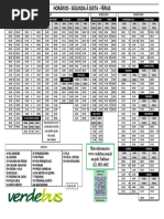 Tabela de Horarios Seg Sex Ferias