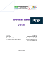 Gerencia de Costos Unidad II