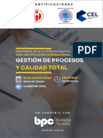 Brochure PAE en Gestión de Procesos y Calidad Total 2024 Online