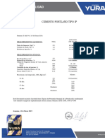 Certificado de Calidad Cemento