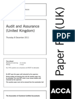 Audit and Assurance (United Kingdom) : Thursday 8 December 2011