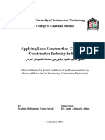 Applying Lean Construction Concepts To Construction Industry in Sudan