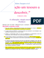 Resumo Jacques Delors - Educação Um Tesouro A Descobrir - Unesco