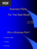 Business Plans For The Real World: Barry Williams Delaware SBDC