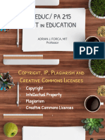 LESSON 5 - Copyright, IP, Plagiarism and Creative Commons License