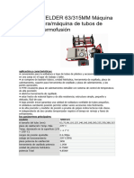 Ficha Tecnica Maquina Termofusion 63mm A 315mm