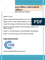 Fssai Central Food Safety Officer Exam Study Material 2021