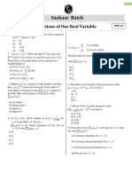 Functions of One Real Variable - DPP 15 (Of Lec 20) - Saakaar Batch For IIT JAM Mathematics