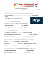 STD 1 Evs Revision Worksheet UT1