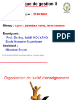 Informatique de Gestion II EG MCV 2019-2020