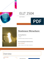 2024 - Lecture 3 - Basic Sentence Structure