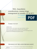 TRAUMA - Anaesthetic Considerations, Trauma Triage Management in Casuality Ot and Icu-1