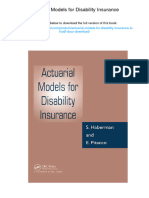 Actuarial Models For Disability Insurance., 978-0849303890