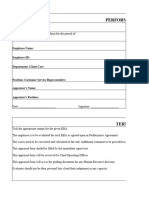 Performance Appraisal Form - Manager 