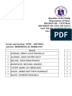 Grade Nine List of Students 2024 2025