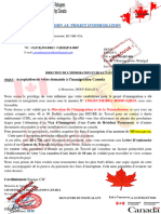 Note D'admission Au Projet D'immigration