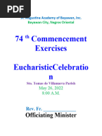 Eucharistic Celebration Recognition 2022