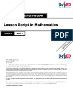 Lesson Script in Mathematics