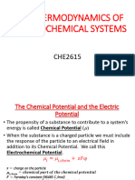 CHE2615-The Thermodynamics of Electrochemistry Lecture Notes