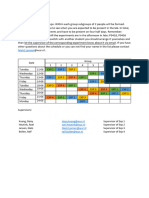 Physical Chemistry Schedule