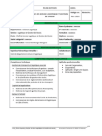 Fiche de Poste - Chef de Service Logistique Et Gestion de Stock