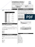 BIM 2 - Atv. Avl. 7º Ano - Matemática