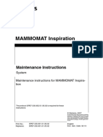 Maintenance Instructions For MAMMOMAT Inspiration