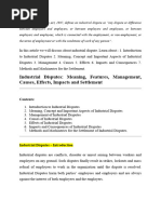 BBA HRM Article Reading - The Industrial Disputes