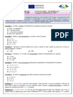 Examen 1º ESO Matemáticas - Potencias