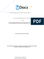 Accede A Apuntes, Guías, Libros y Más de Tu Carrera: Taller Sobre Metodologías de Desarrollo de Software 8 Pag