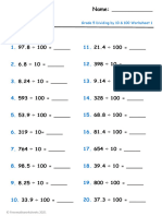 Grade 5 Dividing by 10 and 100 Worksheet 1