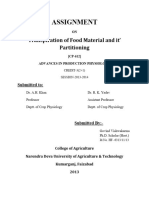 Transpiration of Food Material and It' Partitioning