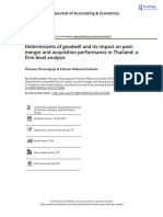 Determinants of Goodwill and Its Impact On Post-Merger and Acquisition Performance in Thailand A Firm-Level Analysis