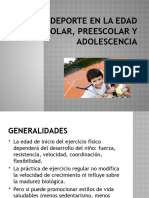 Deporte Edad Escolar, Preescolay y Adolescente