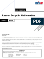 Lesson Script in Mathematics