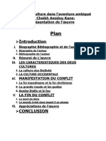 Conflit de Culture Dans L'aventure Ambiguë de Cheikh Amidou Kane