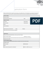 Pre Tenancy Application Form