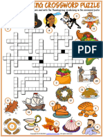 Thanksgiving Vocabulary Esl Crossword Puzzle Worksheet For Kids