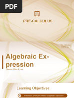 Topic No.1 - Algebraic Expression